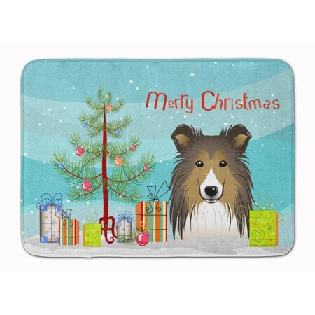 Carolines Treasures Christmas Tree and Sheltie Machine Washable Memory Foam Mat BB1614RUG